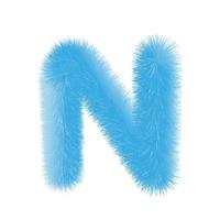 Feathered letter N font vector. Easy editable letters. vector