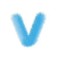 Feathered letter V font vector. Easy editable letters. vector