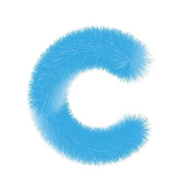 Feathered letter C font vector. Easy editable letters.