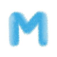 Feathered letter M font vector. Easy editable letters. vector