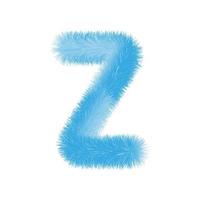 Feathered letter Z font vector. Easy editable letters. vector