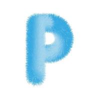 Feathered letter P font vector. Easy editable letters. vector