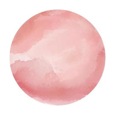 round watercolor blot with smudge drips and stains, hand painted element for social media stories
