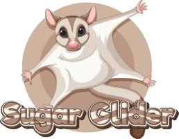 Font design for sugar glider in brown vector