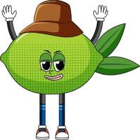 A lime cartoon character on white background vector