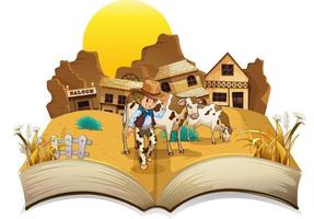 Open book country theme on white background vector