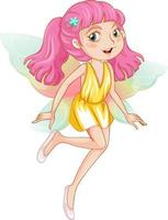 Fantastic fairy girl with pink hair vector