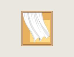 Simple window with white curtain vector