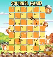 A snake ladder squirrels game template vector