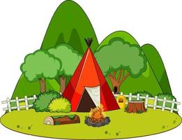A simple camp in nature background vector