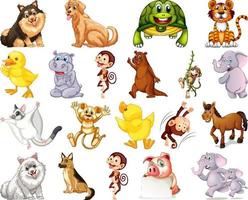 Set of animal cartoon character vector