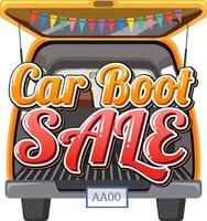 Car boot sale typography design vector