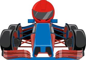 A formula racing car with a racer vector