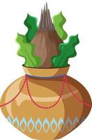 Coconut offering in claypot vector