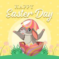 Happy Easter design with bunny in egg vector