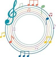 Music notes rainbow colourful on white background vector