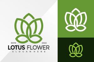Nature Lotus Flower Logo Design Vector illustration template