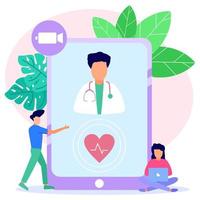 Illustration vector graphic cartoon character of digital health