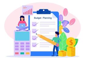 Illustration vector graphic cartoon character of budget planning