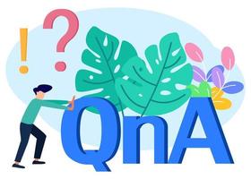 Illustration vector graphic cartoon character of QnA