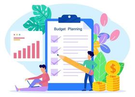 Illustration vector graphic cartoon character of budget planning