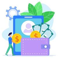 Illustration vector graphic cartoon character of e-wallet