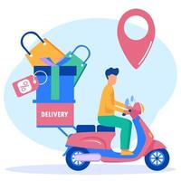 Illustration vector graphic cartoon character of delivery