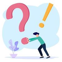 Illustration vector graphic cartoon character of questions and answers business