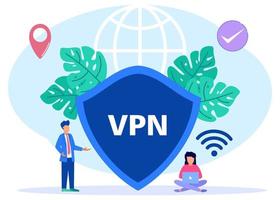 Illustration vector graphic cartoon character of VPN