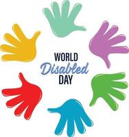 Poster design for world disabled day vector