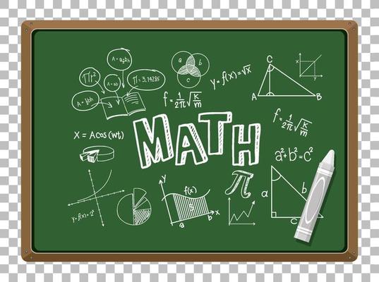 Math formula on blackboard isolated grid background