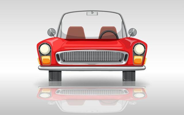 Classic car on white background