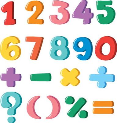 A set of number and math icon