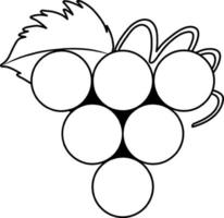 Grape doodle outline for colouring vector