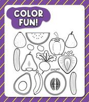 Colouring worksheet for student vector