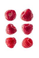 Raspberry isolated on white background, fresh berry fruits set photo