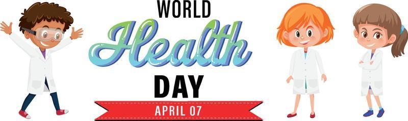 Poster design for world health day with kids