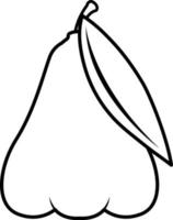Rose apple doodle outline for colouring vector