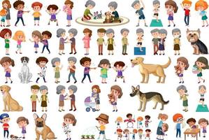 Set of different activities people in cartoon style vector