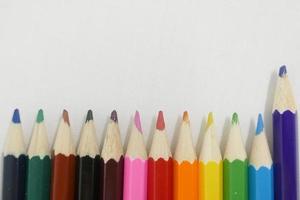 Multicolour  Pencils against White Background photo