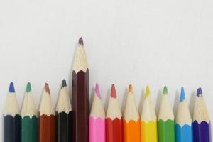 Multicolour  Pencils against White Background photo