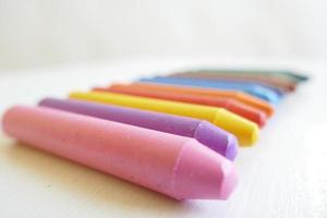 Multicolor Crayons against White Background photo