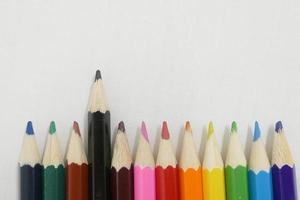 Multicolour  Pencils against White Background photo