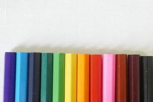 Multicolour  Pencils against White Background photo