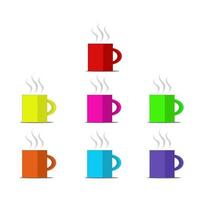 colourful of cup of coffee vector