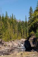 View of McDonald Creek in Glacier National Park Montana USA photo