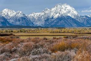 vista de la cordillera grand teton foto