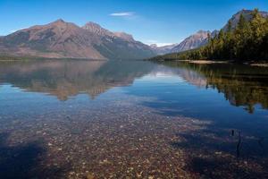 Colourful stones in Lake McDonald near Apgar in Montana photo