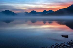 Sunrise at Lake McDonald in Montana photo