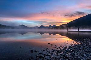 Sunrise at Lake McDonald in Montana photo